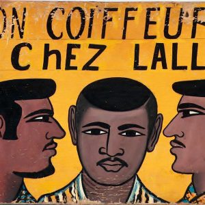 "BON COIFFEURE ChEZ LALLAS" barber sign