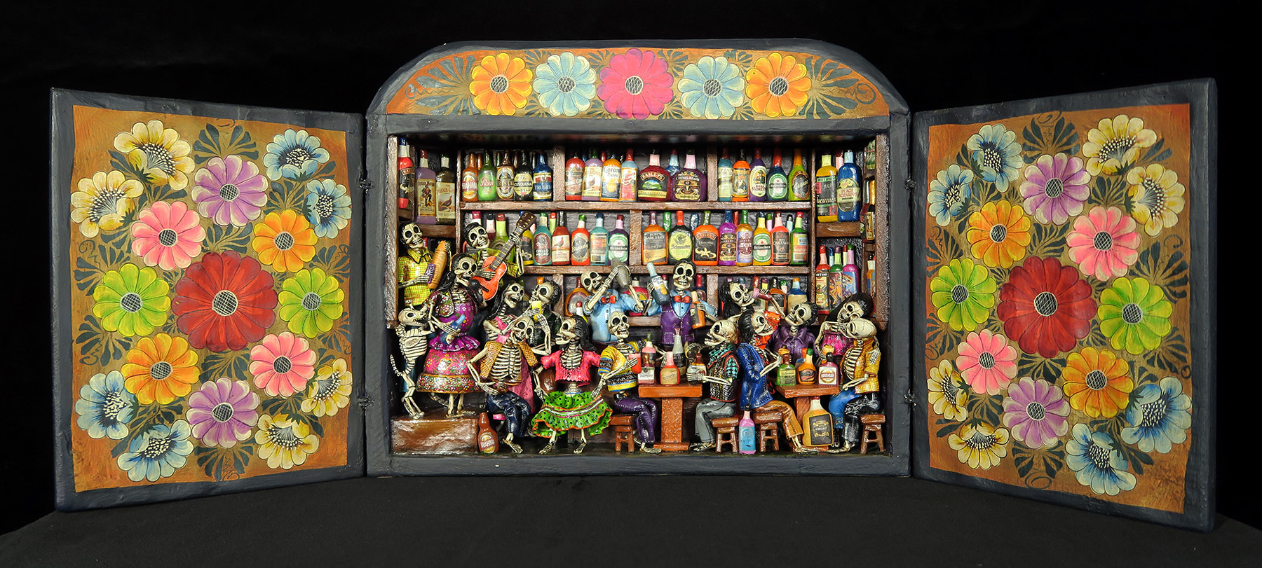 Cantina de los Muertos (Cantina of the Dead) Retablo (version 7)