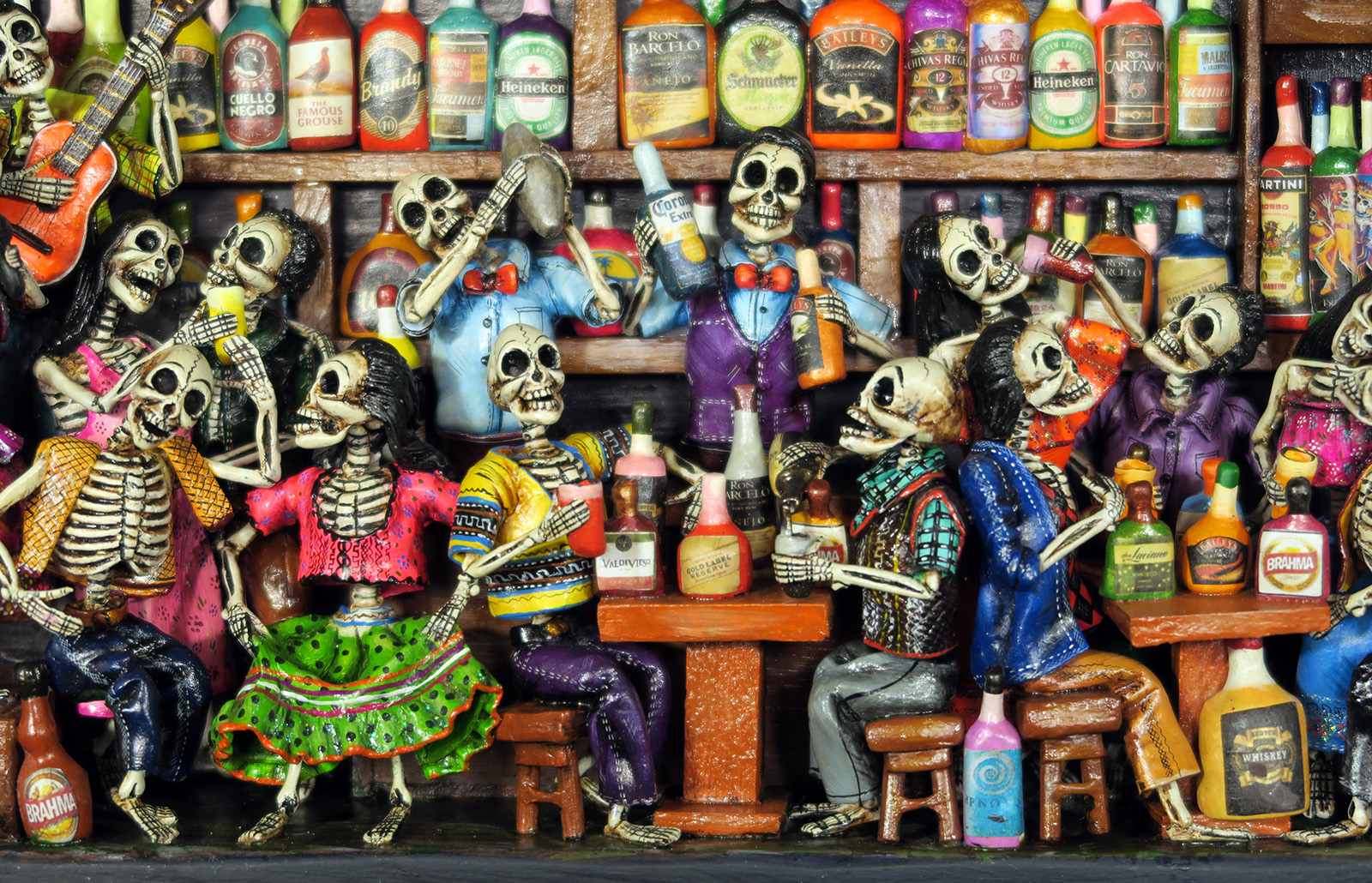 Cantina de los Muertos (Cantina of the Dead) Retablo (version 7)