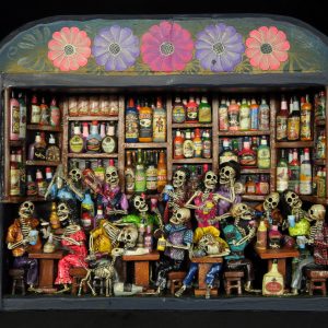Cantina de los Muertos (Cantina of the Dead) Retablo (version 8)