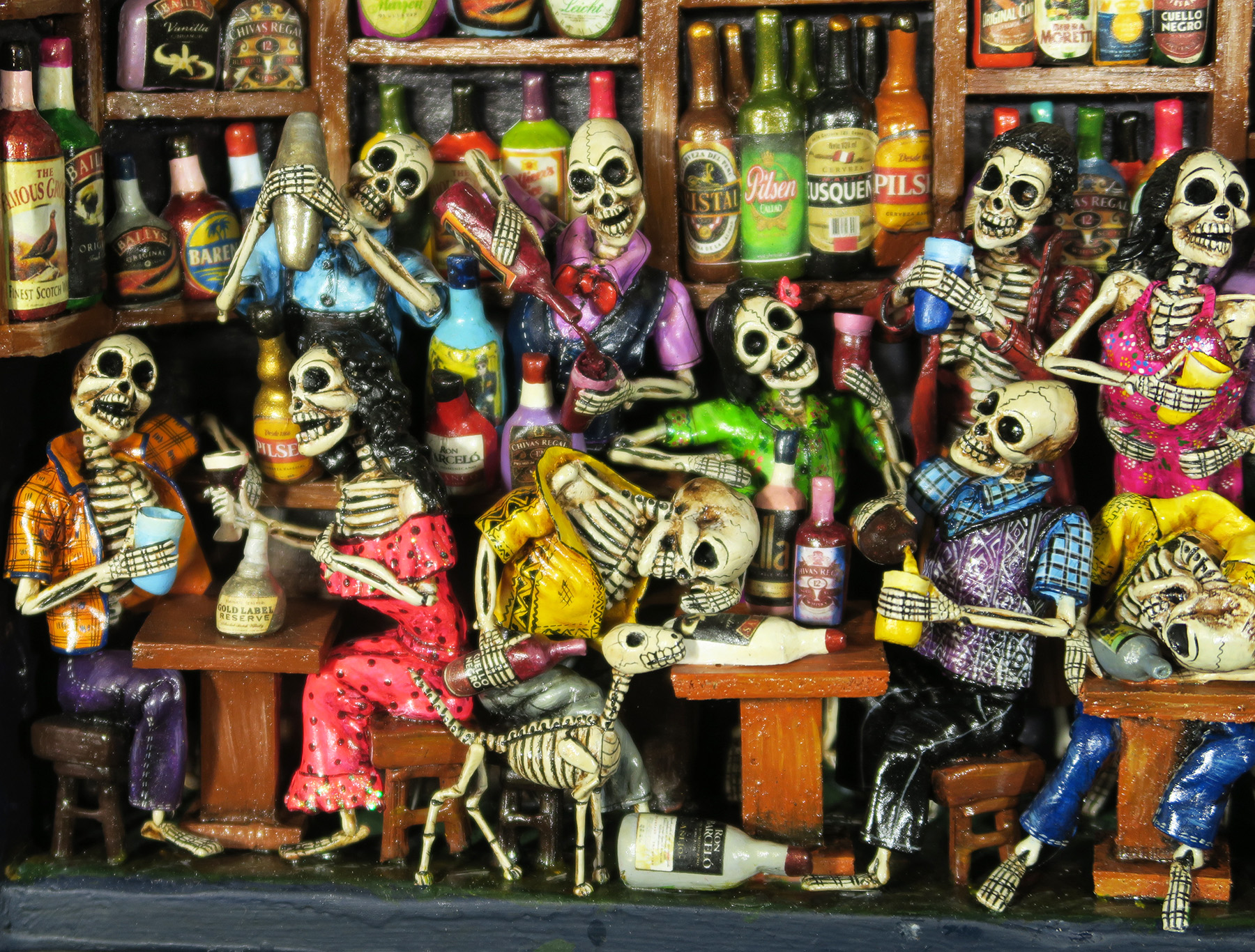 Cantina de los Muertos (Cantina of the Dead) Retablo (version 8)
