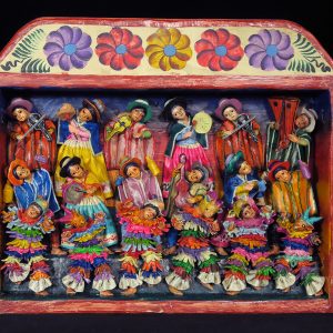 Masked Carnaval Avelino Musicians (Fiesta) - Retablo