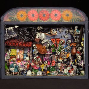 Party in the Cemetery - Day of the Dead Retablo (Version 21)