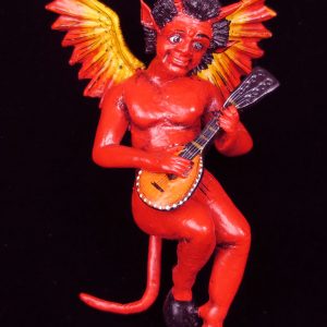 Diablo with Mandolin - Retablo Sculpture