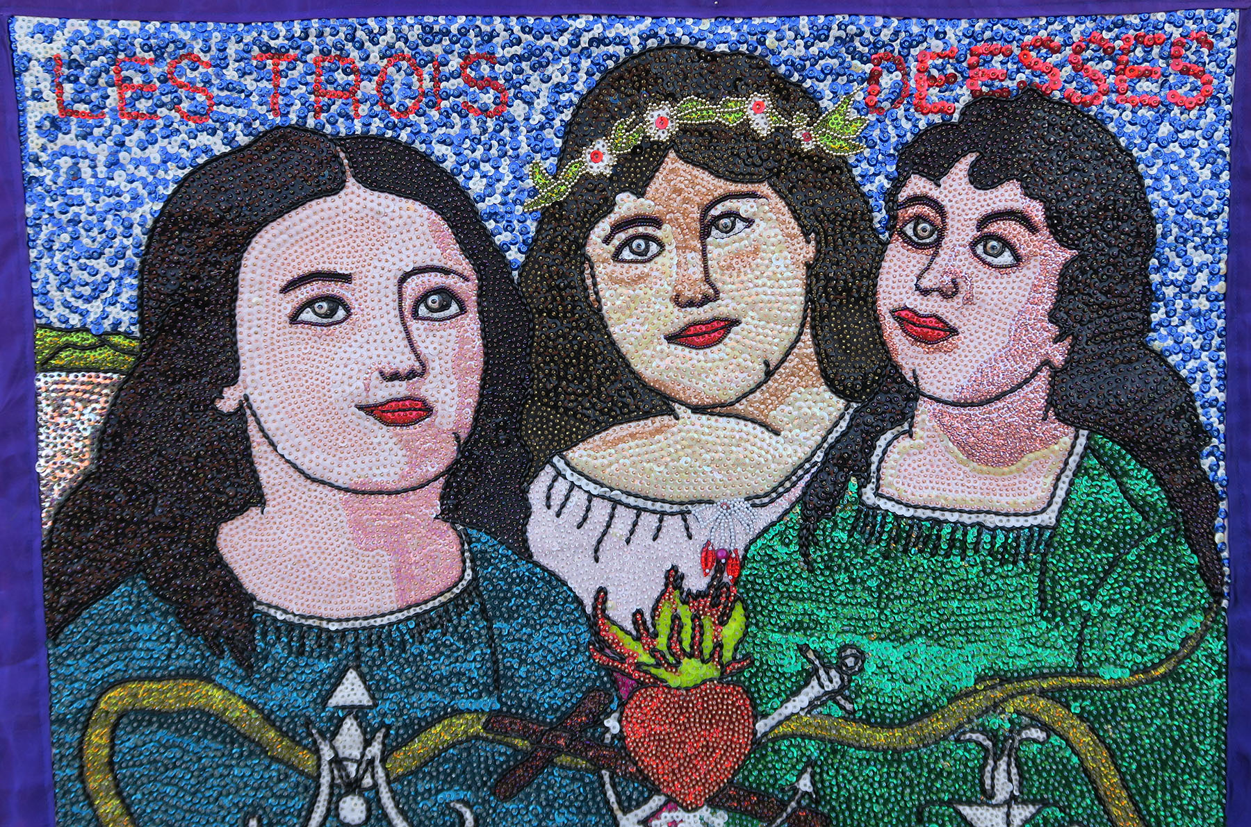Les Trois Déesses (Three Graces/Marassa Trois) - Vodou flag