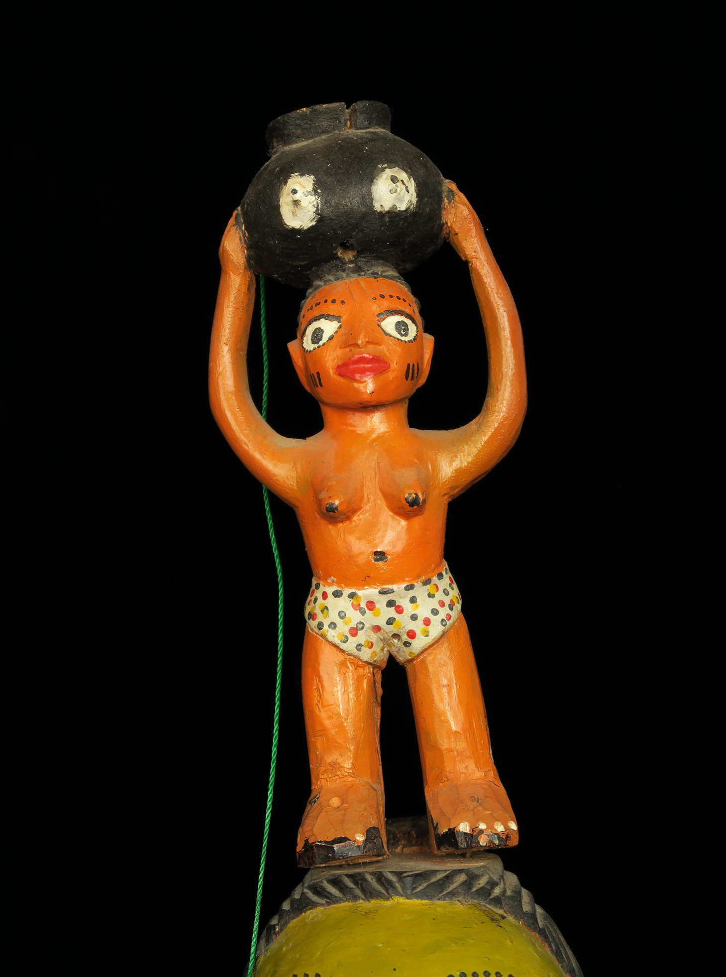 Fon Gelede Mask Surmounted by Woman Carrying Snake in Jar