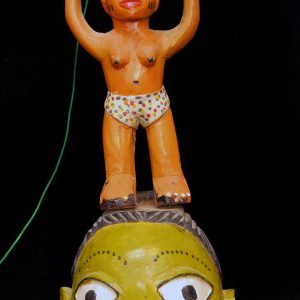 Fon Gelede Mask Surmounted by Woman Carrying Snake in Jar