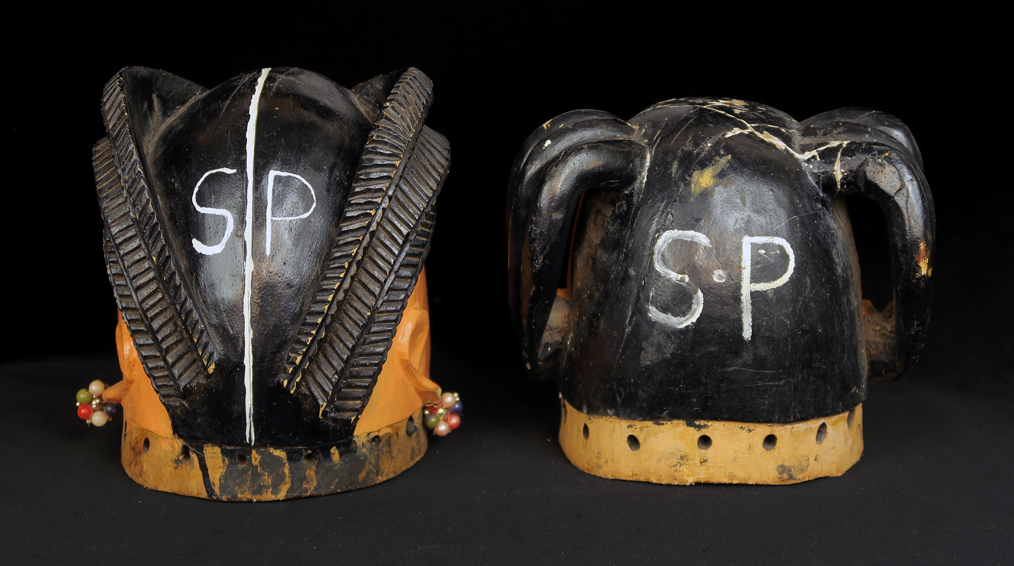 Pair of Fon Gelede Masks from Benin