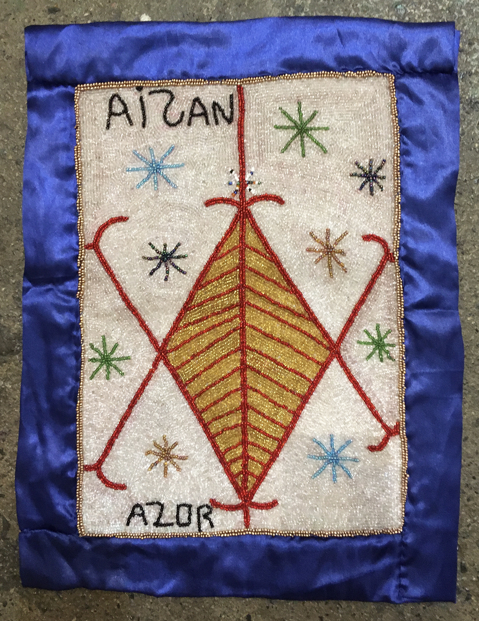 Aizan Beaded Vodou Flag