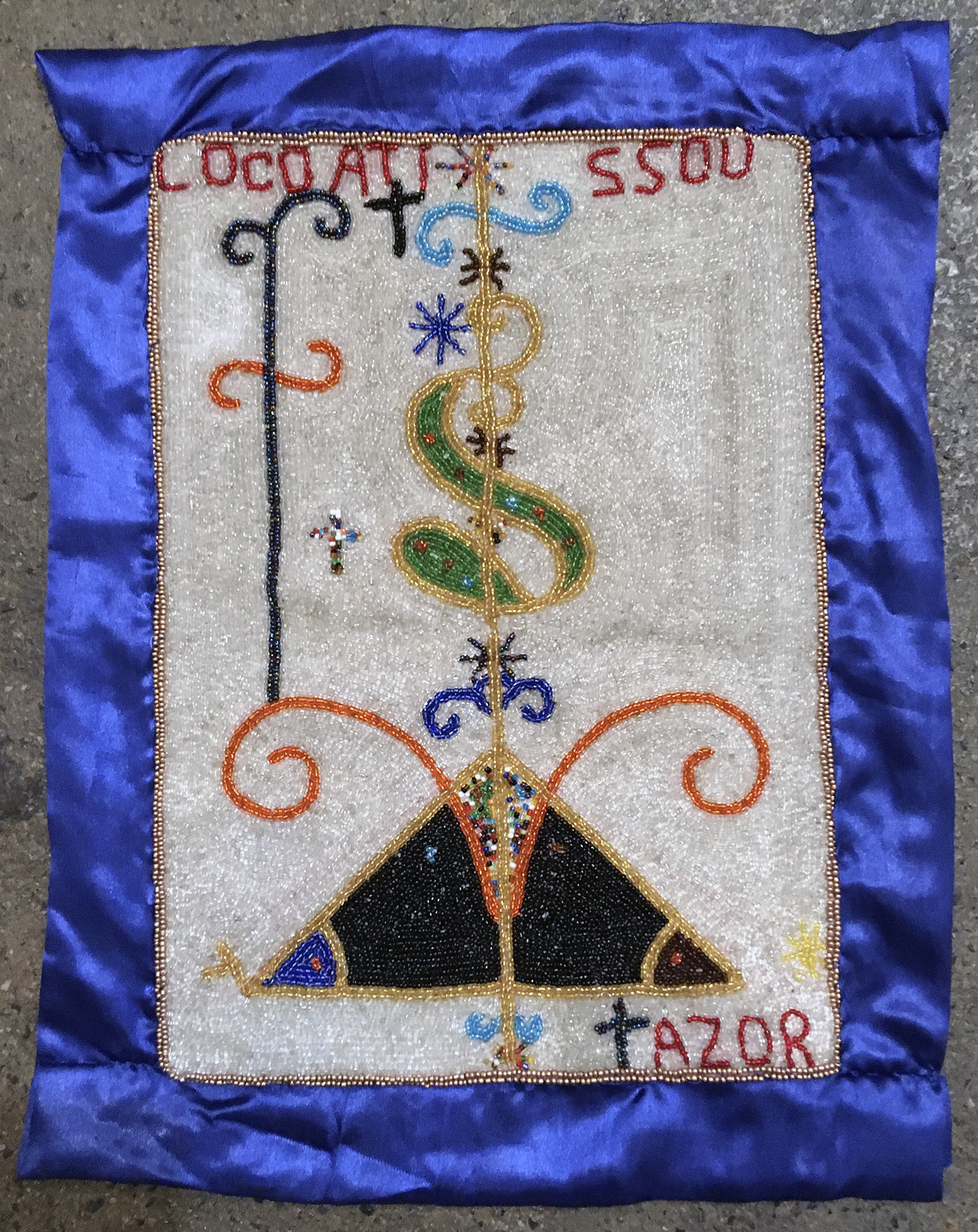 Loco Atissou Beaded Vodou flag