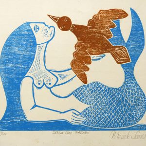Sereia com Passaro (Mermaid with Bird) - 1988 print