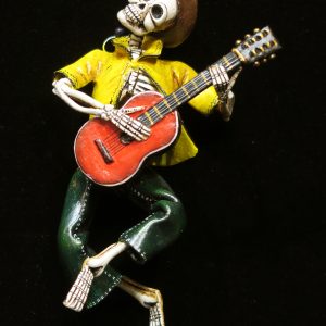 Calavera Guitarist - retablo sculpture