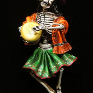 Calavera Drummer - retablo sculpture