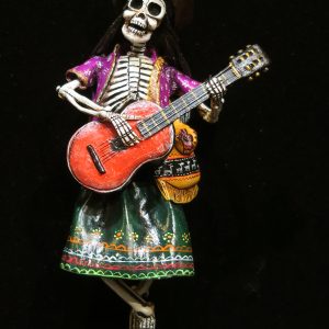 Calavera Guitarist - retablo sculpture