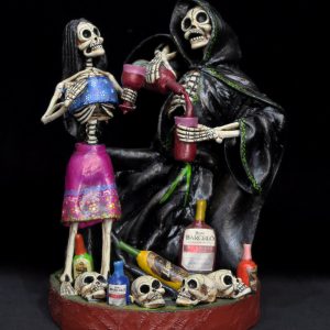 The Grim Reaper's Party in the Cemetery - Calavera Sculpture