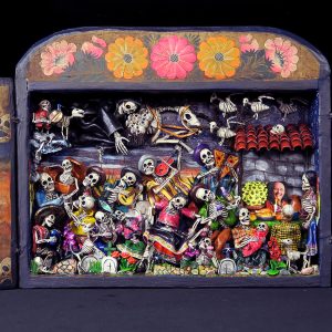 Party in the Cemetery - Day of the Dead Retablo (Version 22)