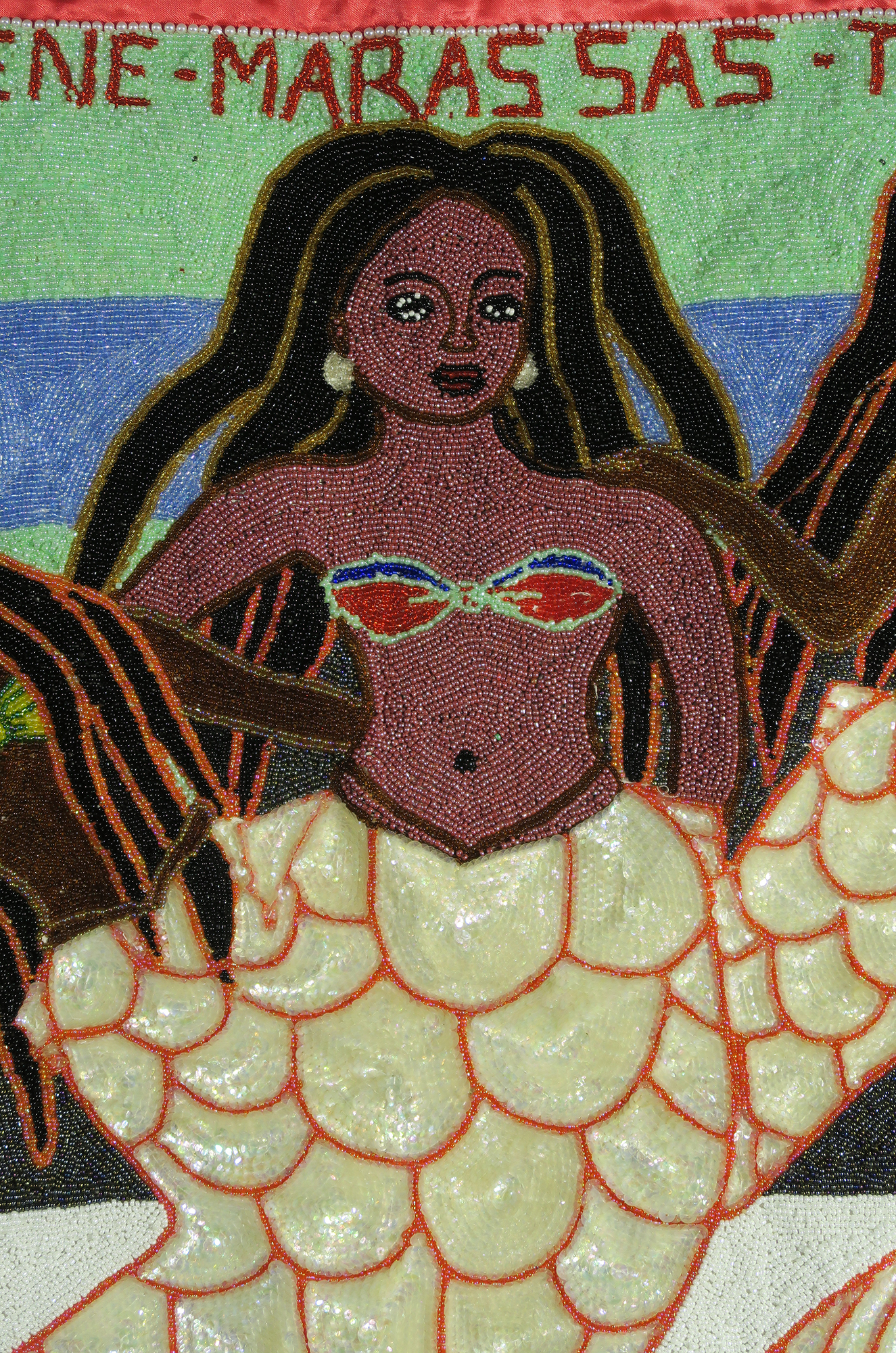 La Sirene - Marassas - Trois Beaded Vodou Flag
