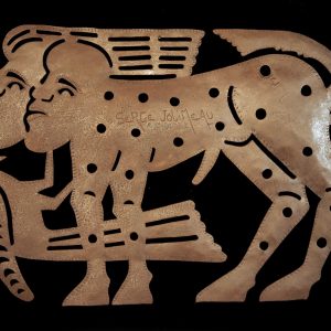 Early Jolimeau Masterpiece - Man/beast, Woman/beast with Bird
