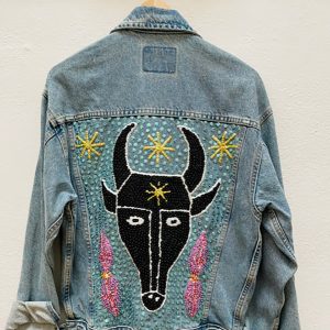 "Bossou" Sequinned Denim Jacket
