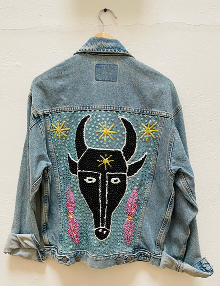 "Bossou" Sequinned Denim Jacket