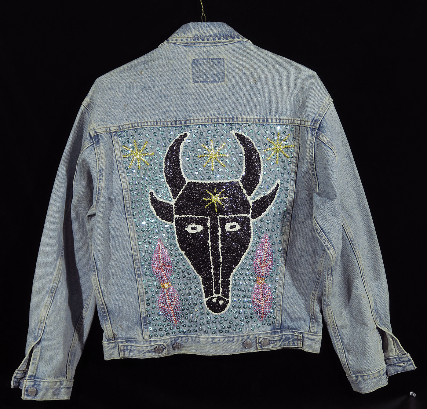 "Bossou" Sequinned Denim Jacket