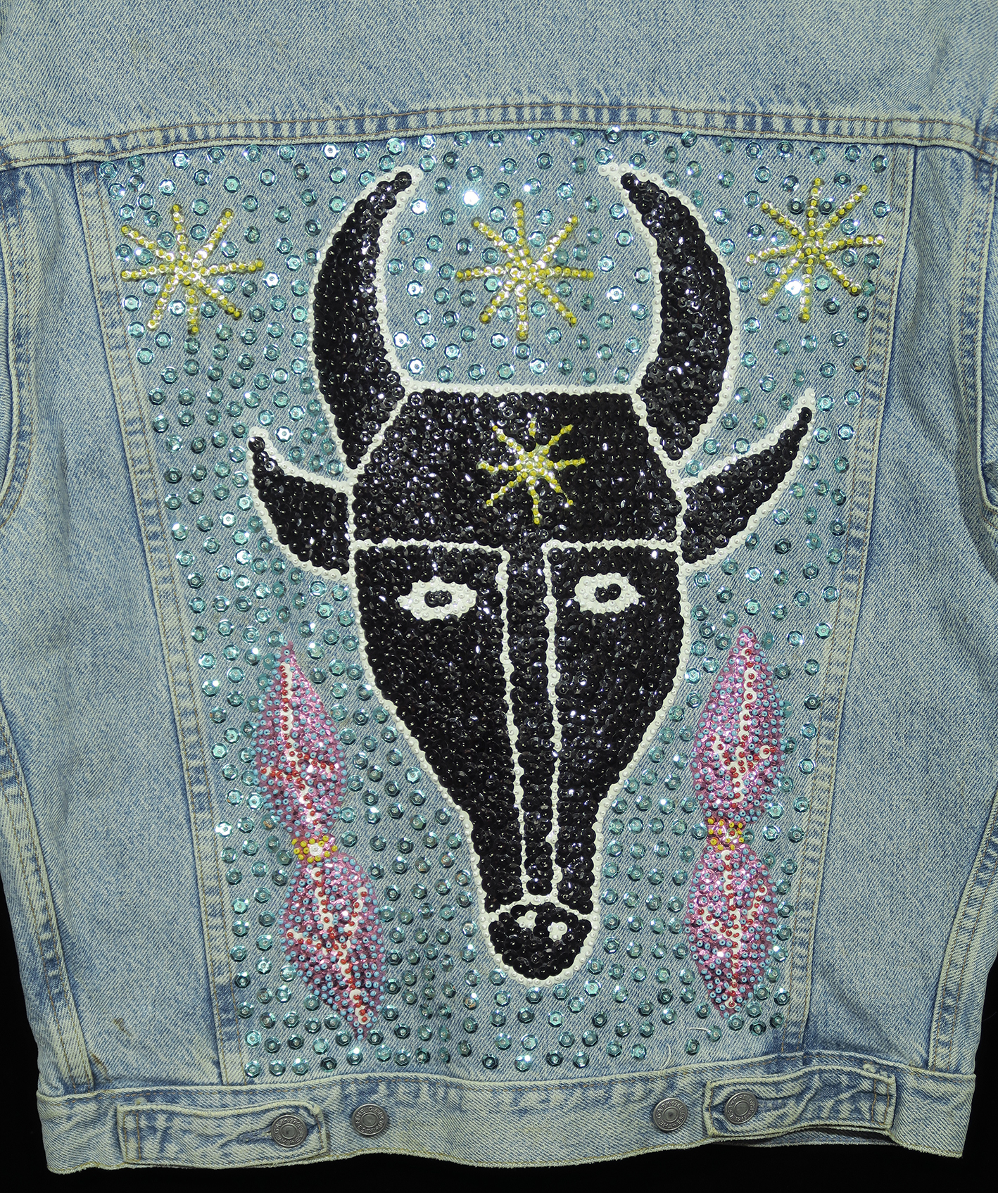 "Bossou" Sequinned Denim Jacket