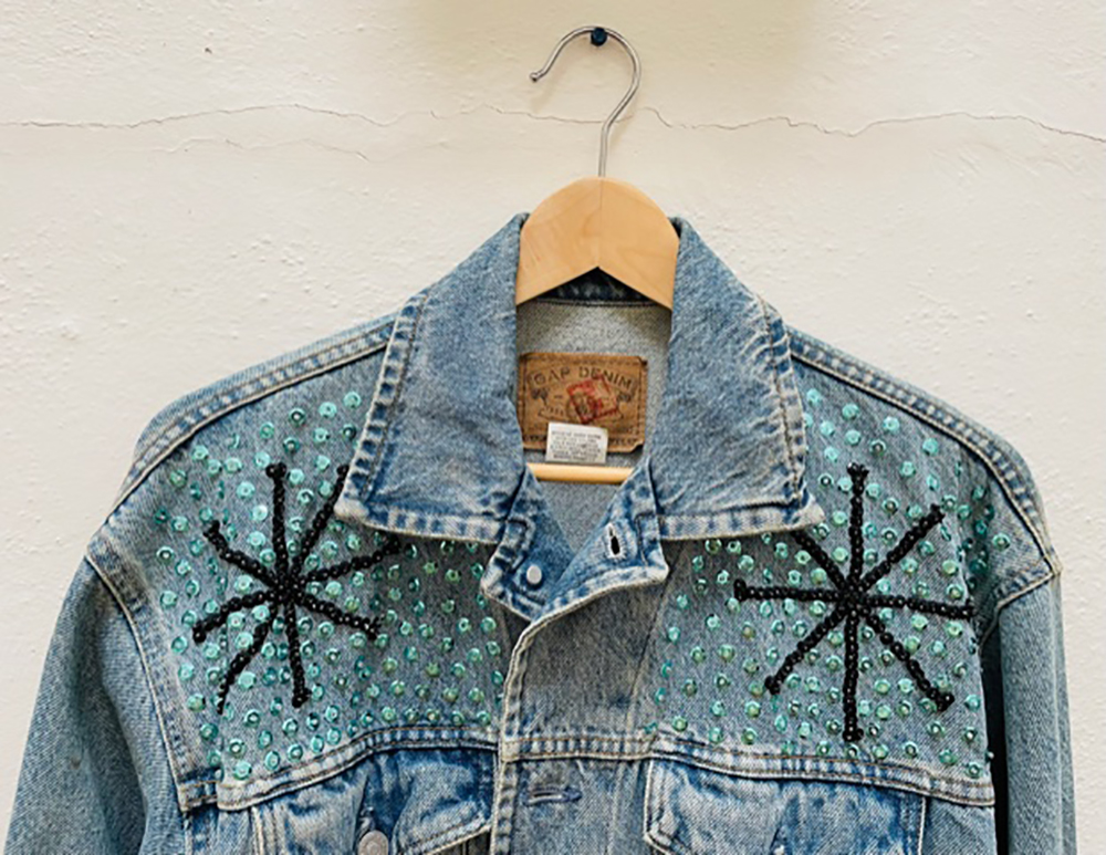 "Bossou" Sequinned Denim Jacket