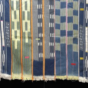 Baule Indigo ikat strip-weave cotton fabric