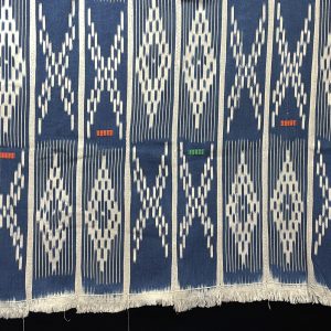 Baule Indigo ikat strip-weave cotton fabric