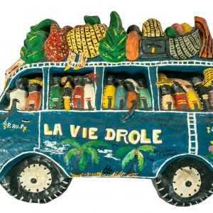 "La Vie Drole" Haitian Tap-Tap - Vintage Papier Maché Sculpture