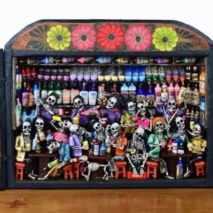 Cantina de los Muertos (Cantina of the Dead) Retablo (version 9)