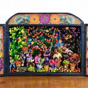Prickly Pear Cactus Harvest retablo