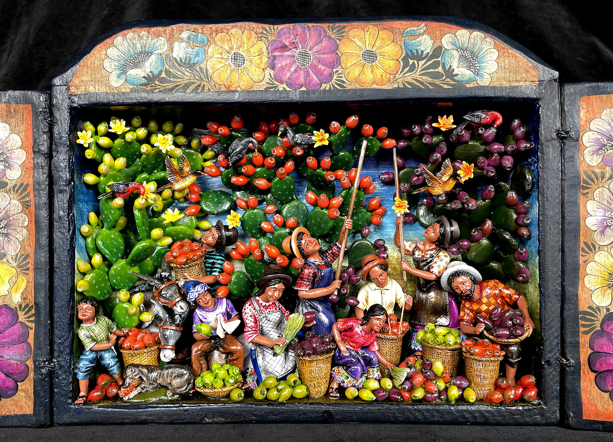 Prickly Pear Cactus Harvest retablo