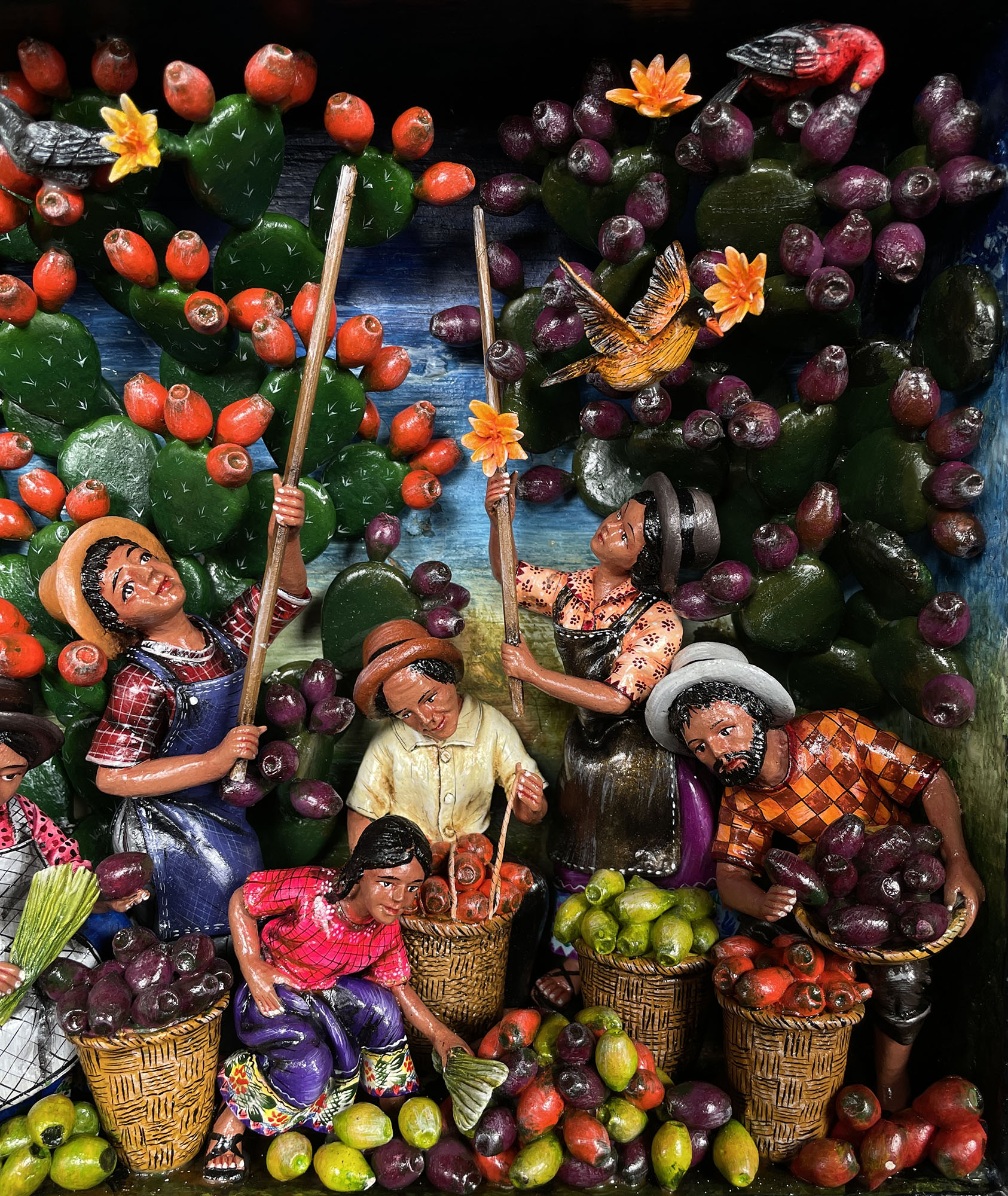 Prickly Pear Cactus Harvest retablo