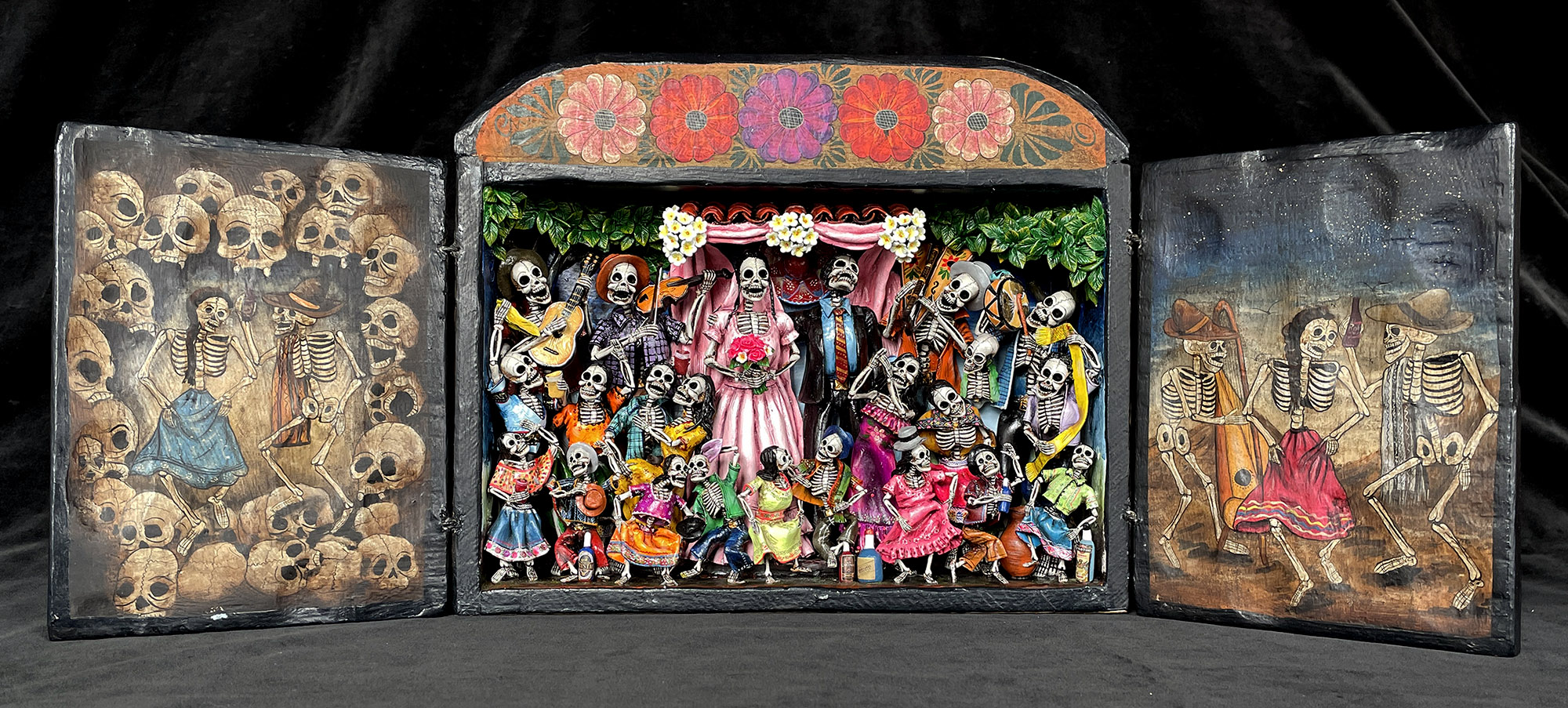 Boda de los Muertos (Skeleton Wedding - version 7) - Retablo