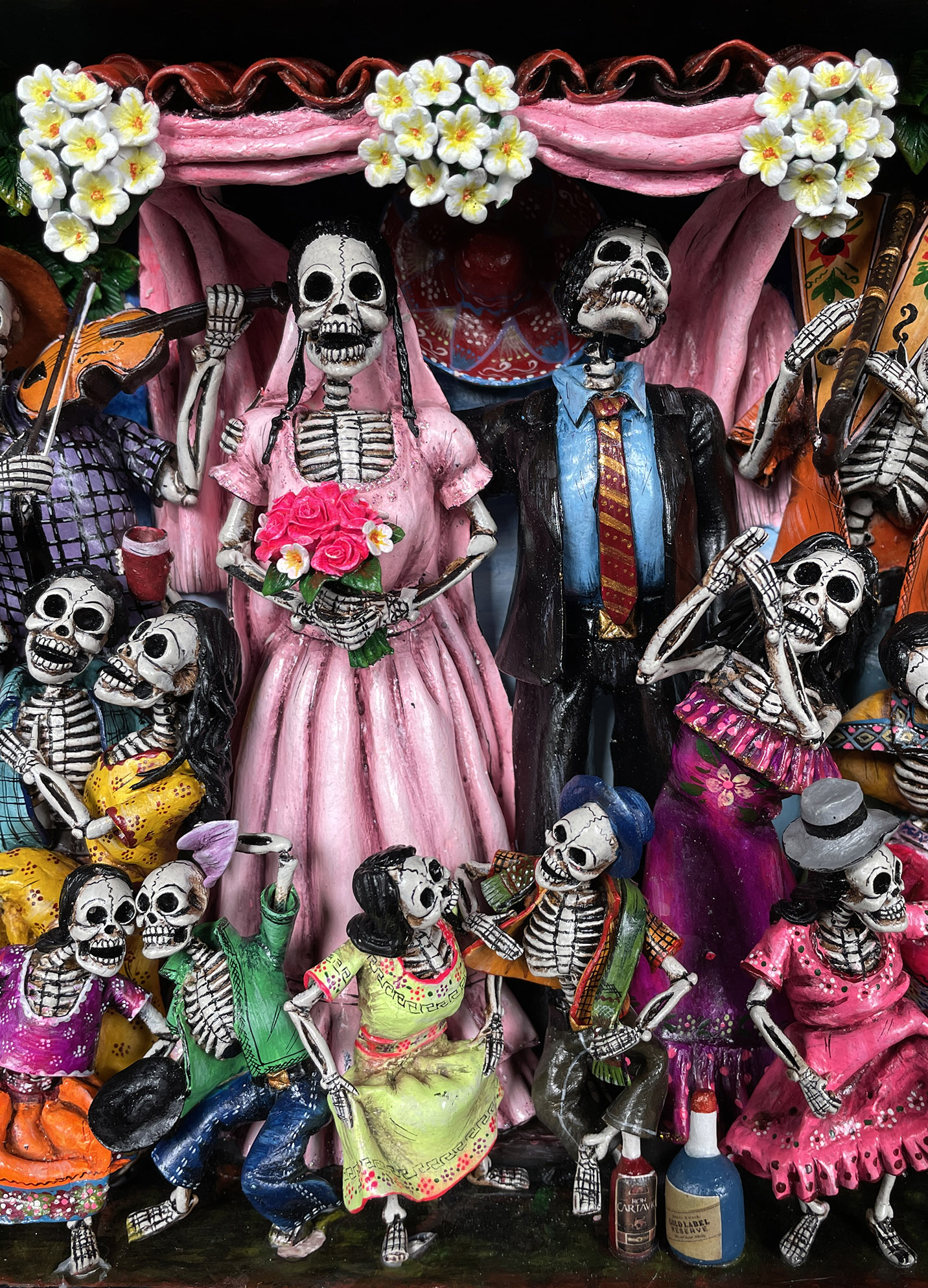 Boda de los Muertos (Skeleton Wedding - version 7) - Retablo