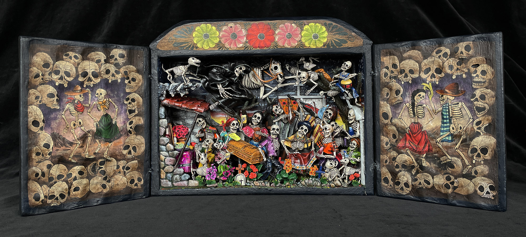 Party in the Cemetery - Day of the Dead Retablo (Version 23)