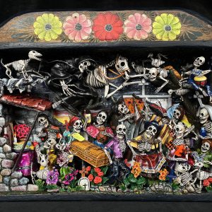 Party in the Cemetery - Day of the Dead Retablo (Version 23)