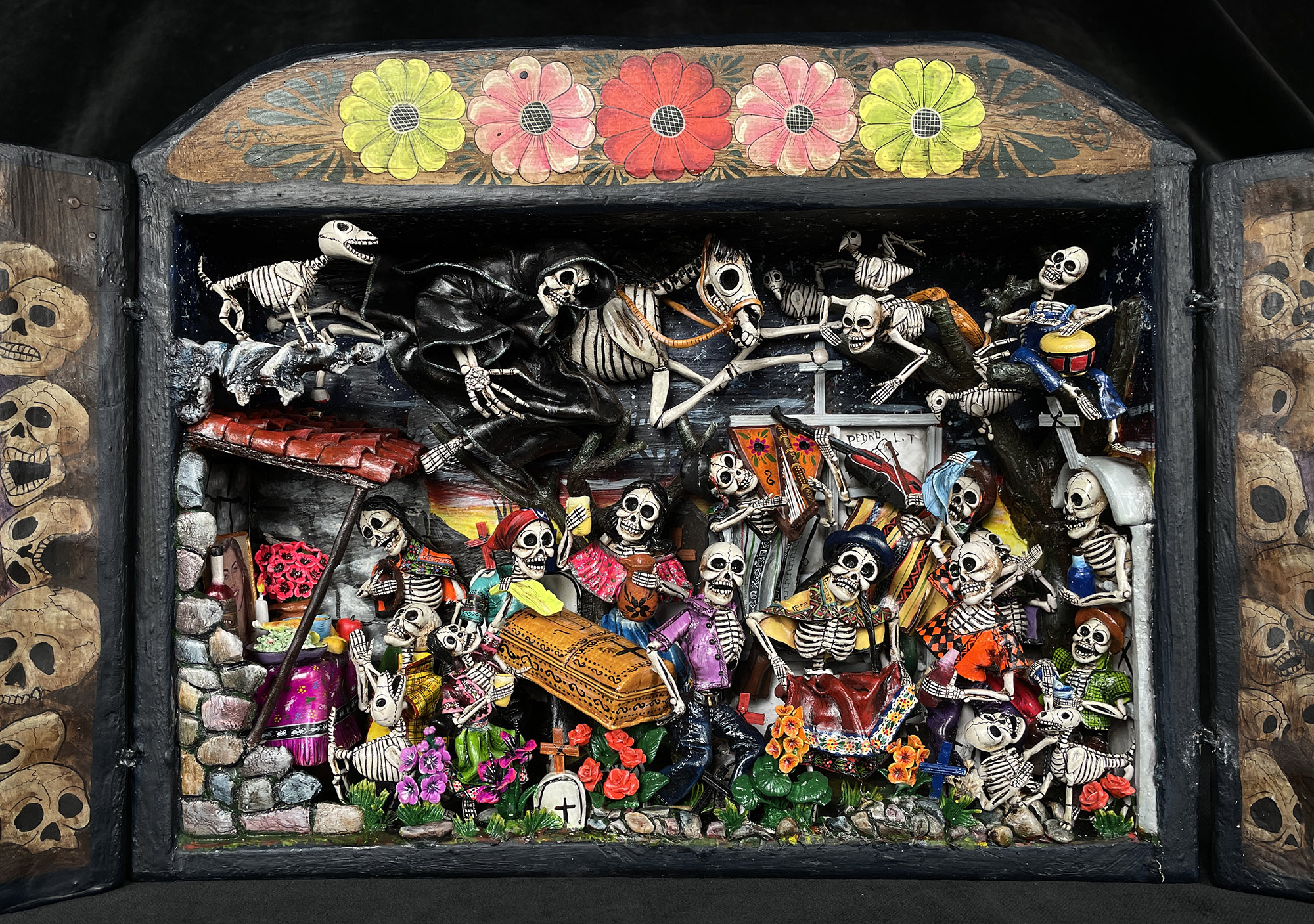 Party in the Cemetery - Day of the Dead Retablo (Version 23)