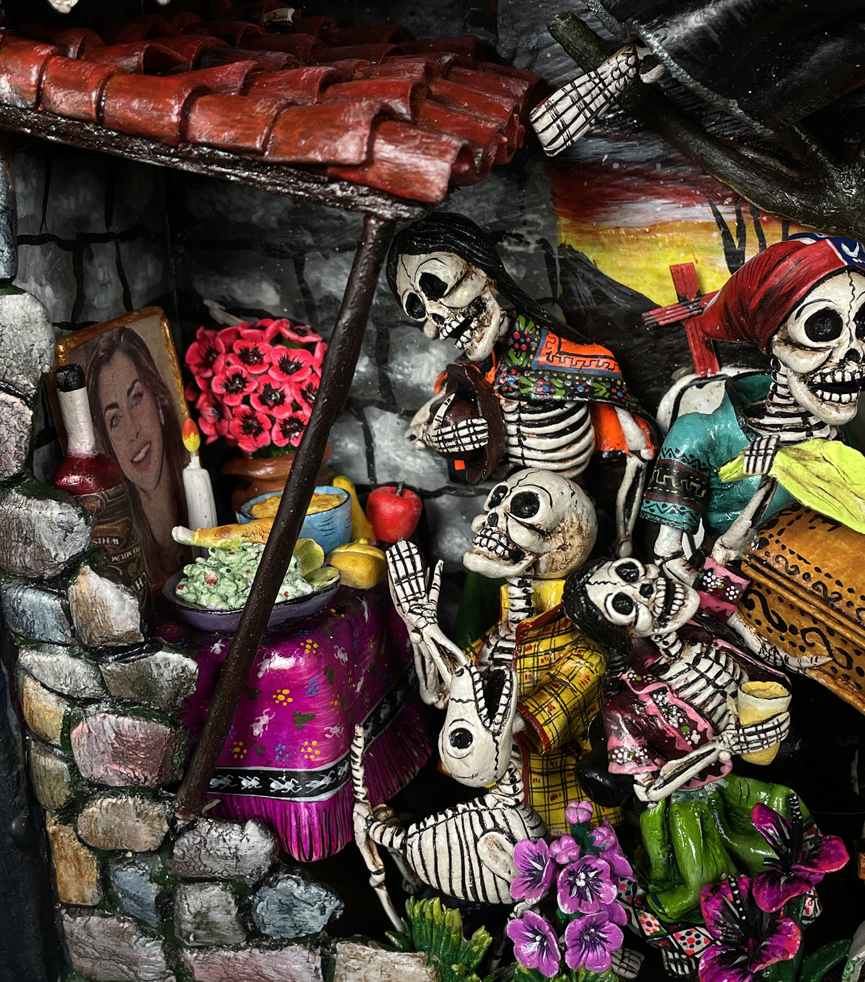 Party in the Cemetery - Day of the Dead Retablo (Version 23)