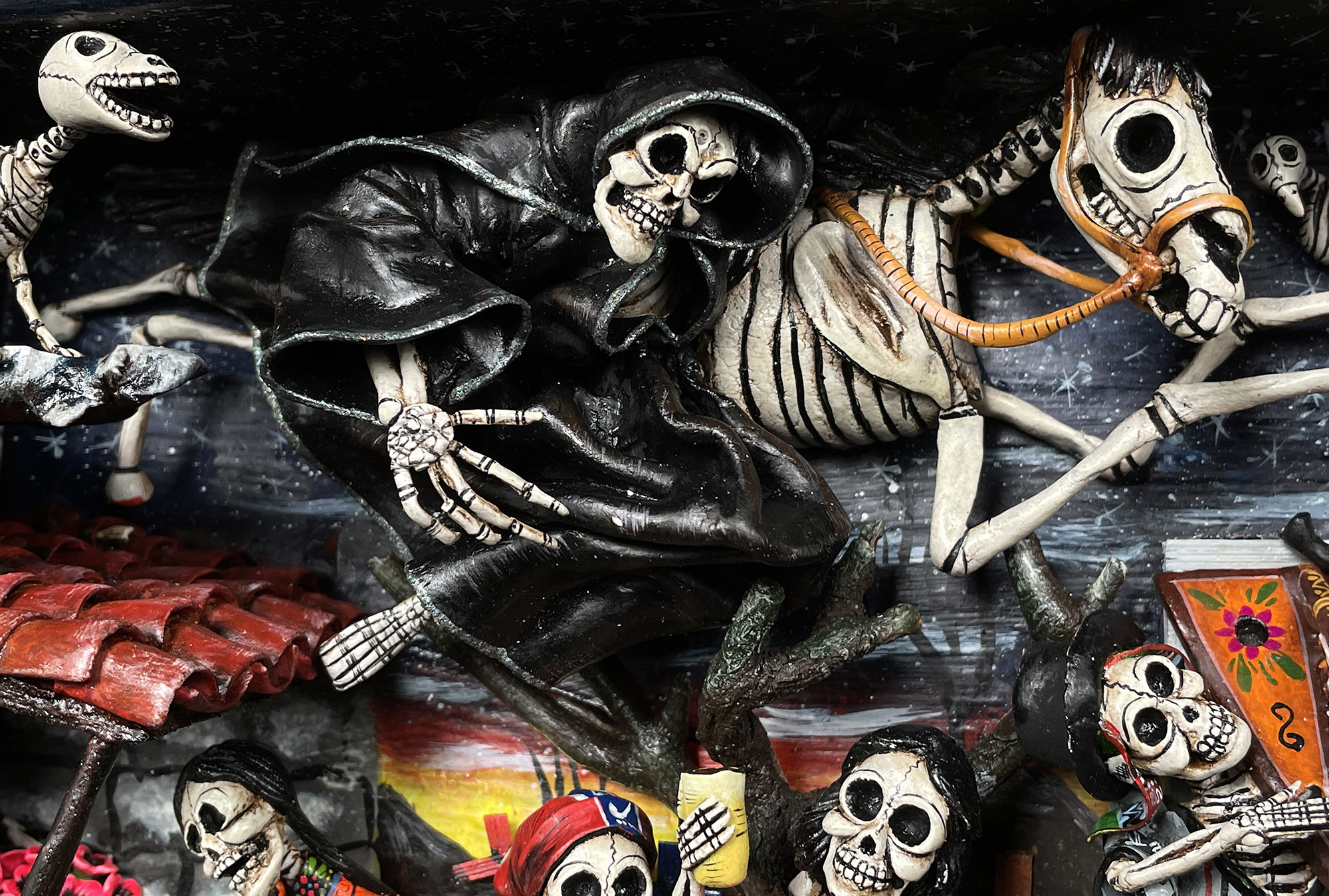 Party in the Cemetery - Day of the Dead Retablo (Version 23)