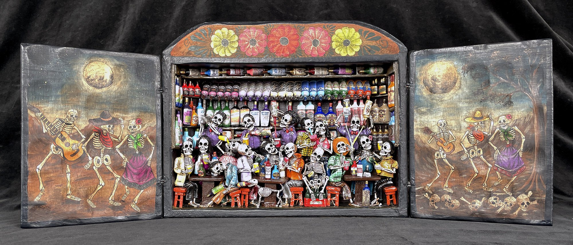 Cantina de los Muertos (Cantina of the Dead) Retablo (version 9)