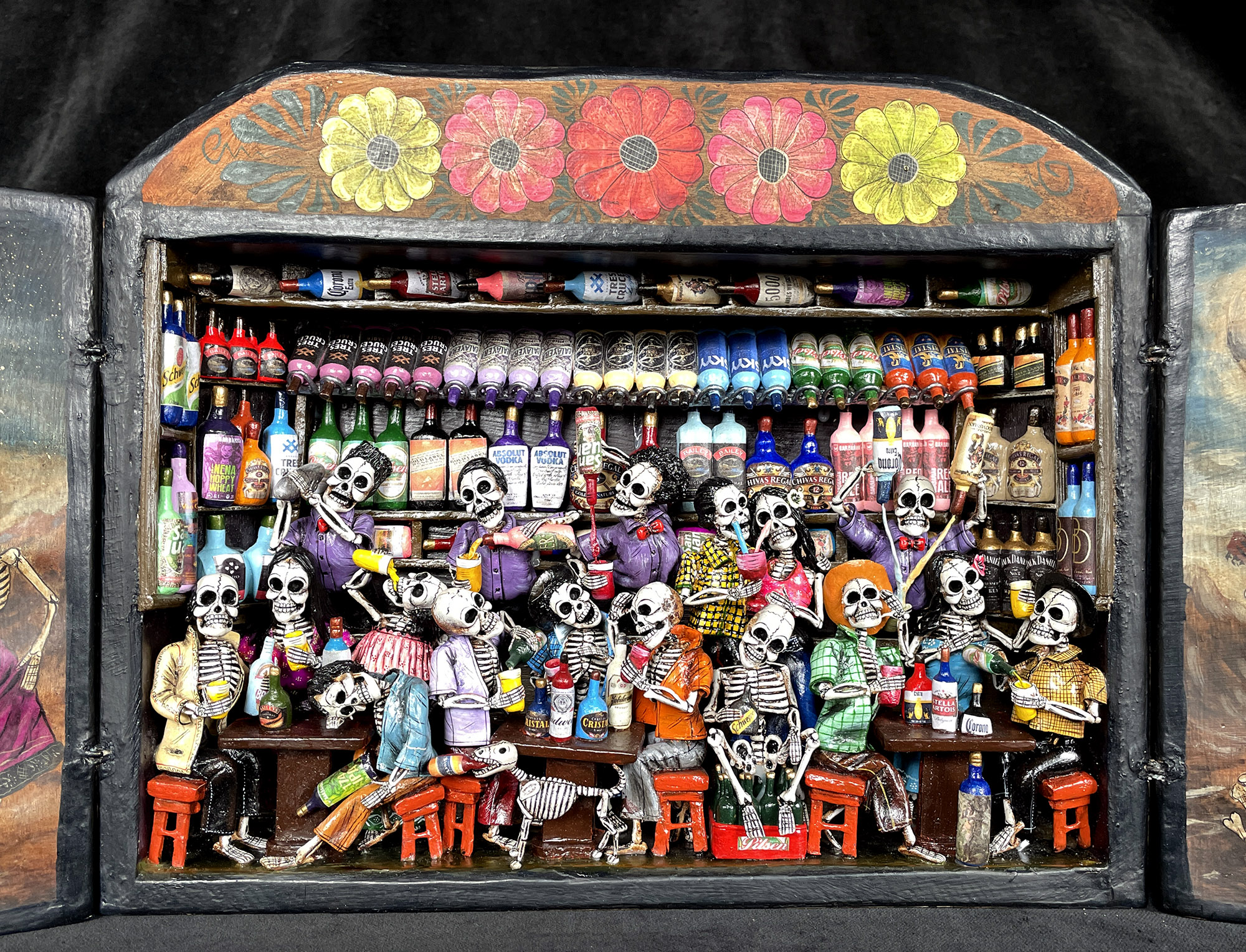 Cantina de los Muertos (Cantina of the Dead) Retablo (version 9)
