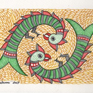 Lovebirds (Parrots intertwined)