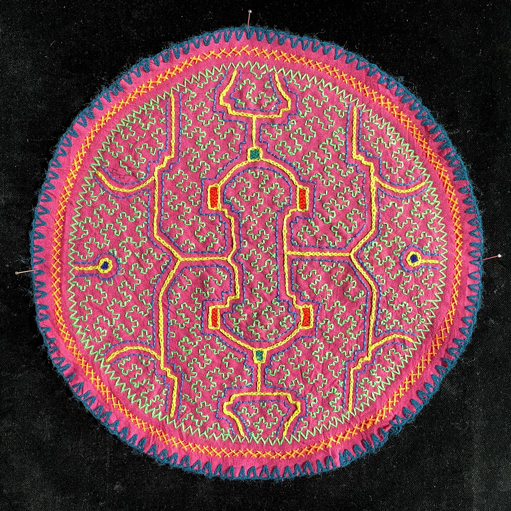 Embroidered Kené Shipibo Cloth