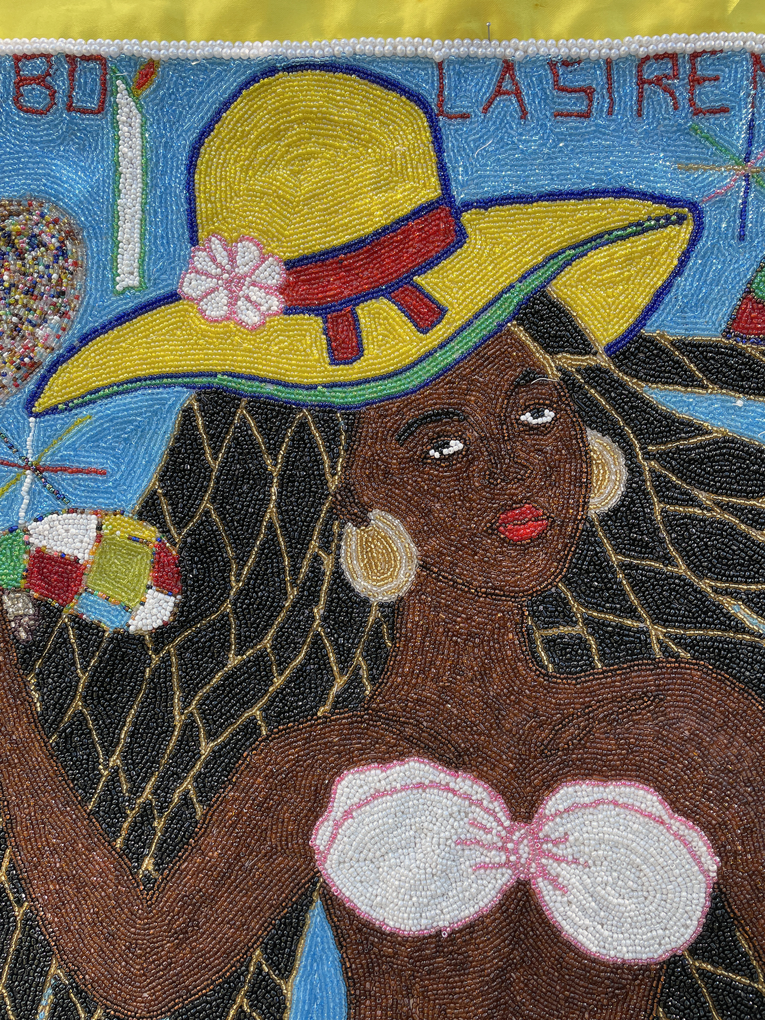 Mambo La Sirene - Beaded Vodou Flag