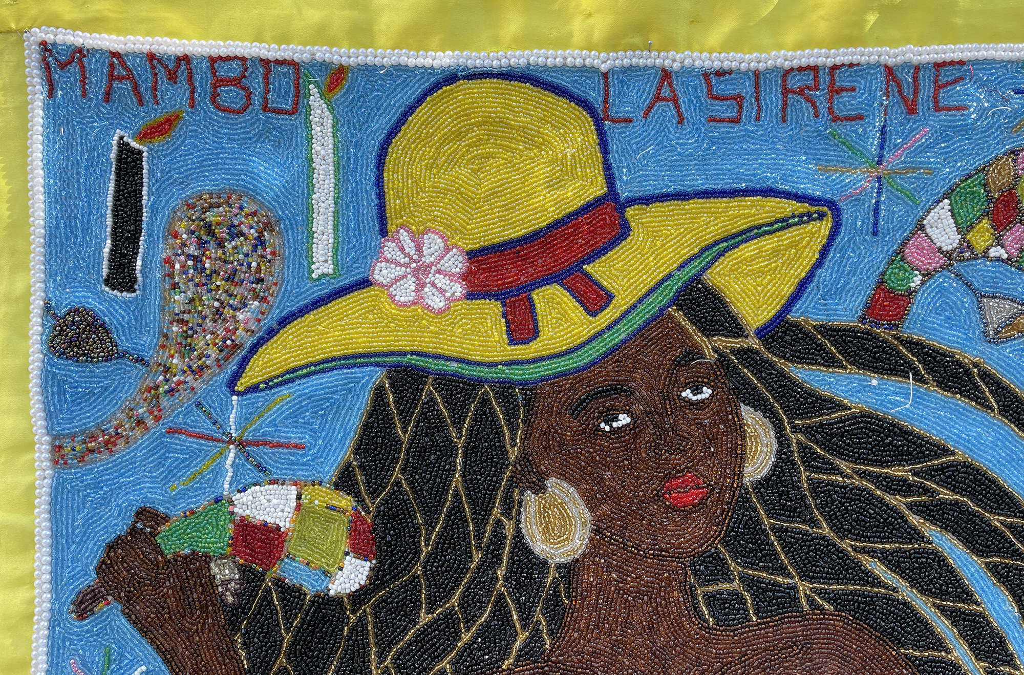 Mambo La Sirene - Beaded Vodou Flag
