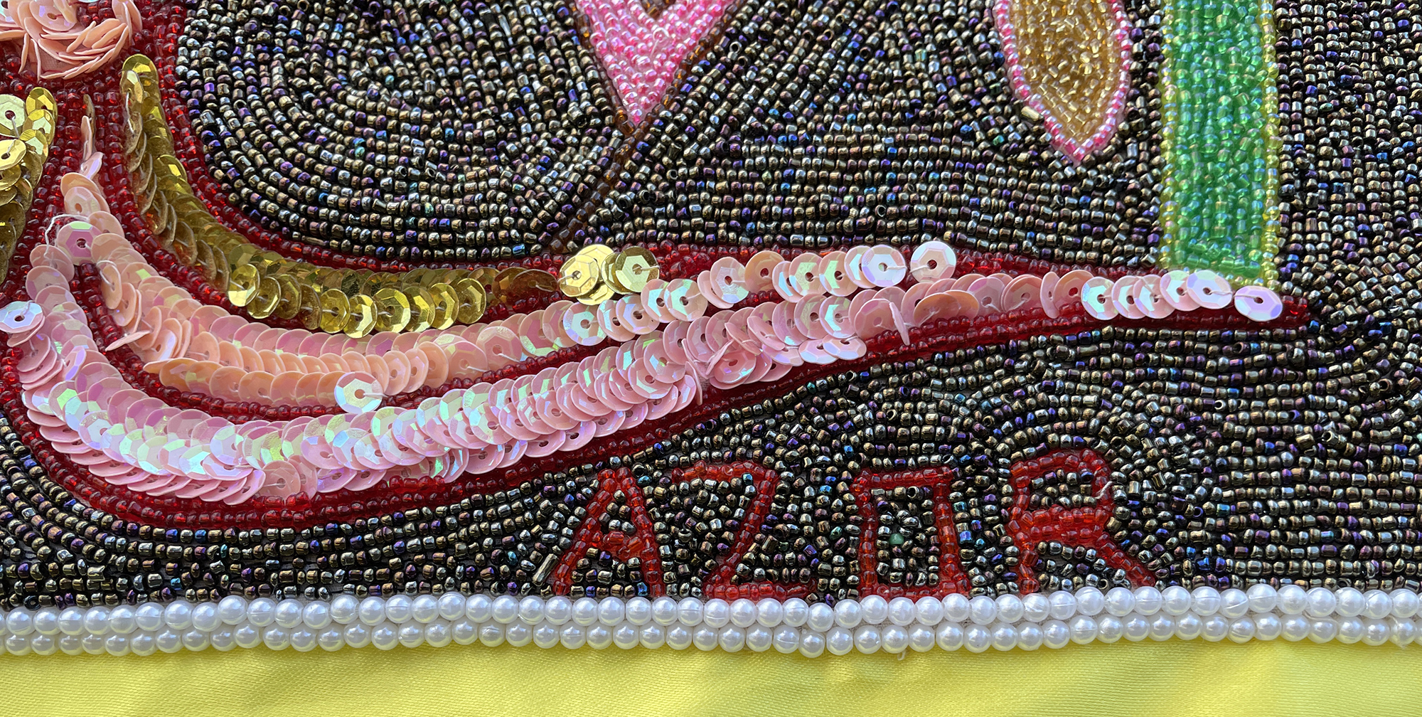 Mambo La Sirene - Beaded Vodou Flag