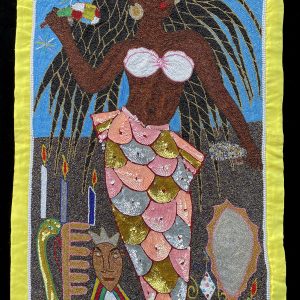 Mambo La Sirene - Beaded Vodou Flag