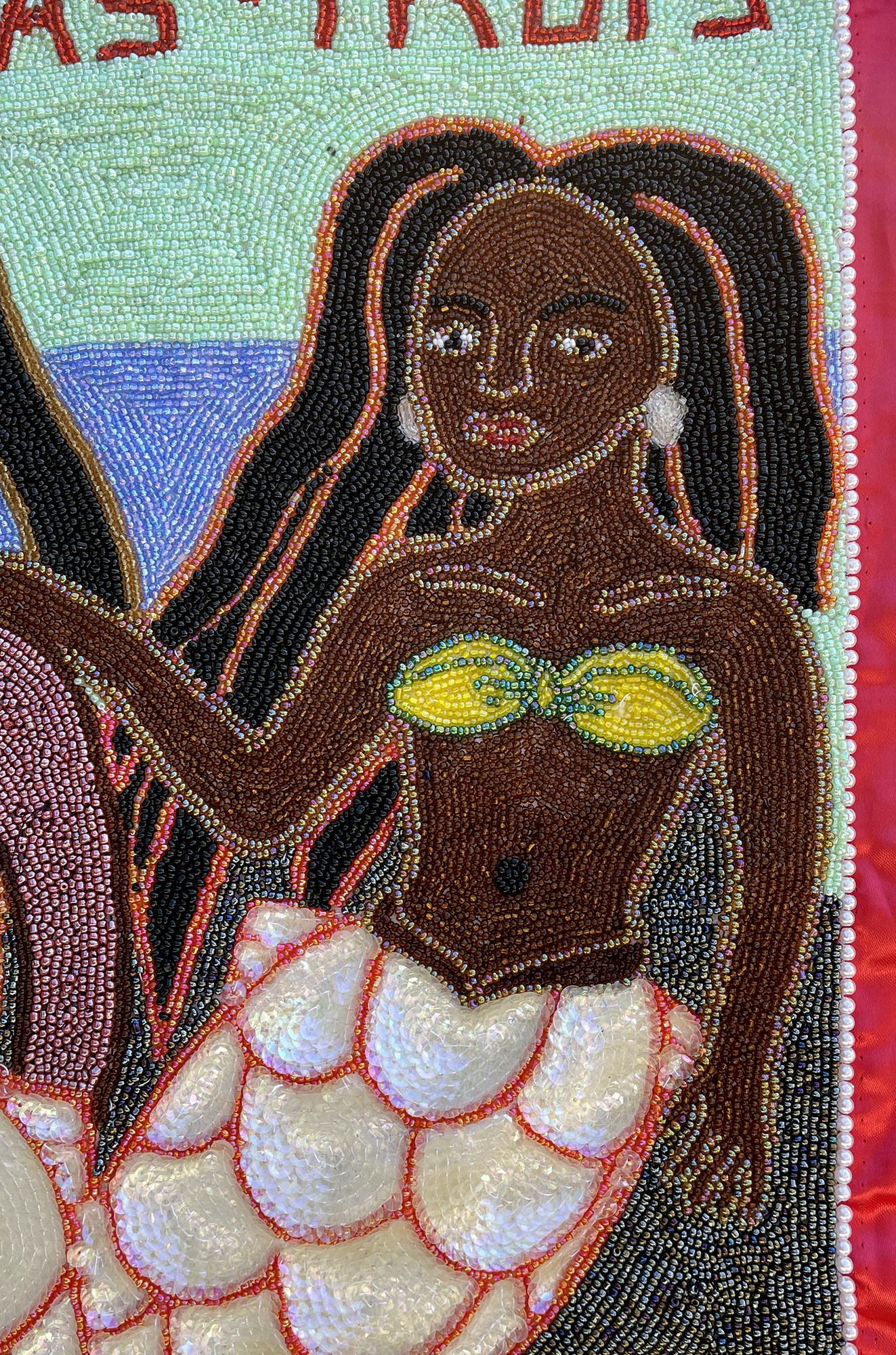 La Sirene - Marassas - Trois Beaded Vodou Flag
